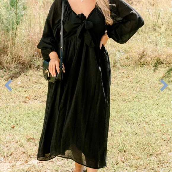 Chic Soul Black Long Sleeve Dress - Picture 3 of 4